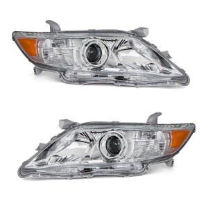 2010년식 2011년식 토요타 캠리 헤드라이트 크롬 하우징 앰버 리플렉터 클리어 렌즈 드라이버 조수석 측면 W/O 전구 과 호환 ADCARLIGHTs