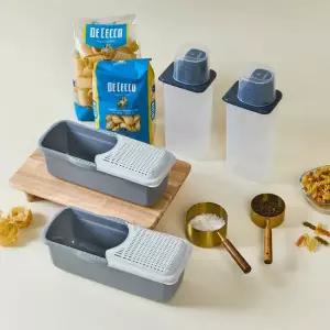 [이지앤프리][GS특가]전자레인지 누들쉐프 파스타 만능 쿠커 2종 4P세트(쿠커2p+보관통2p)