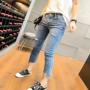 여성 부츠컷 청바지 스키니진 데님팬츠 8부