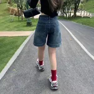 엘럽 여자 팬츠 청 빈티지 청반바지 일자 트렌드 슬림핏 반바지 4부 원템1