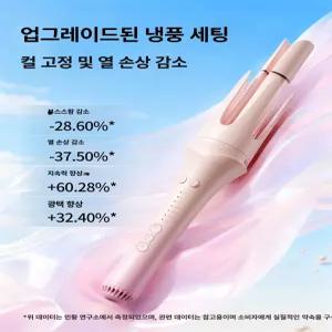웅즈스토어 자동롤고데기 매직기 헤어 핑크 온도조절