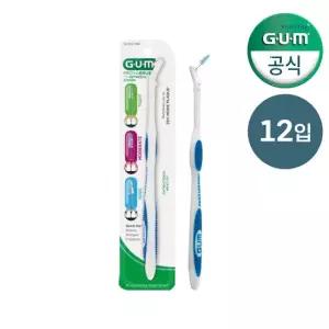 GUM 검 손잡이 향균 치과 치간칫솔 핸들 625 12개입