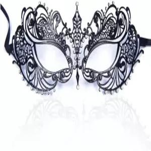 반짝이는 컷 메탈 라인스톤 마스크 파티 폼 볼 여성용 코스머