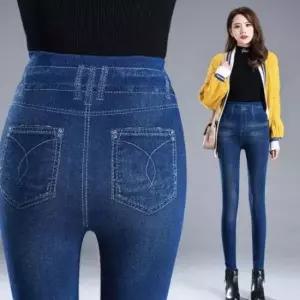 [의류] 여자 페이크 청 데님레깅스 쫀쫀레깅스 워싱진 레깅스
