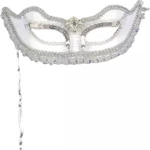 포럼 홀딩 스틱 실버 원 사이즈 성인 메탈릭 가면극 마스크 출시