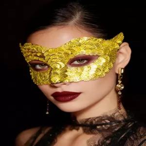 야리스 시퀀드 마스크 여성용 반짝이는 볼 베네치아 스타일 의상 액세서리