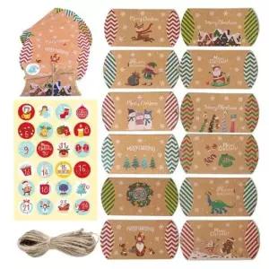 초콜릿포장 TC 크리스마스 크라프트 반달케이스 24장세트