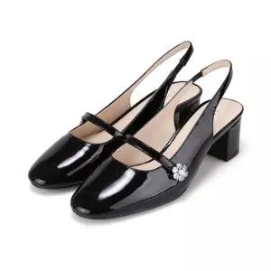 [본사운영] [26SS 신상] 바바라 페미닌 소가죽 페이던트 보석 슬링백 여성구두 5cm_BBJ201