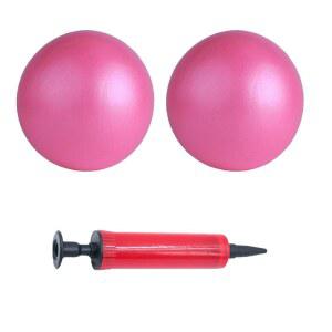 밀리스텐 필라테스 미니 볼 세트 25cm 두께의 매트 PVC 운동 볼, 인플레이터 펌프, 요가 및 홈 코어 운동을 위한 폭발 방지 피트니스 밸런스 트레이너, 랜덤 컬러로 구성되어