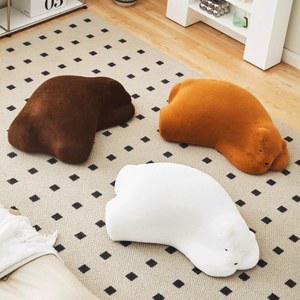 북극곰 애니멀 의자 동물 멜론그린 모조토끼벨벳 고밀도코튼 쿠션 레드