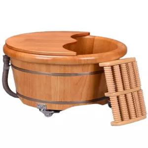 히노끼 족욕탕 우드 배수구 원목통 보온 가정용 반신욕 찜질 온천 편백나무