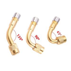 오토바이 90 45 135 각도 구부러진 밸브 어댑터 타이어 튜브 구리 실버 밸브 확장 어댑터 트럭 자동차 모토