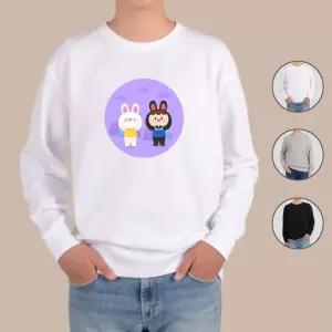 맨투맨 전색상 계묘년 토끼 부자되세요 프린트셔츠 scZ1+2KTX