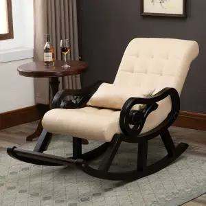 흔들 스윙체어 엔틱 카페 베란다 독서 레트로 감성 가죽 시니어 안락의자