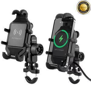 오토바이 무선 충전 휴대폰 거치대 크래들 3.0 빠른 GPS 모토 지지대 핸드폰 핸들 바 마운트 4-7 인치