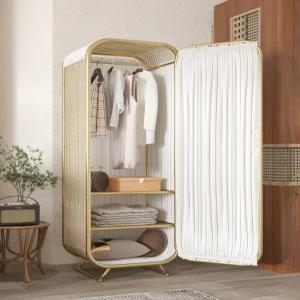 더류현 유니크한 인테리어 철제 장식장 침실 거실 코너 소형 행거 옷장