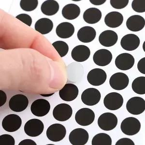 다이어리꾸미기 일기꾸미기 컬러 원형 스티커 60매세트 블랙 10mm