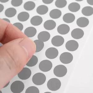 다이어리꾸미기 일기꾸미기 컬러 원형 스티커 60매세트 그레이 10mm