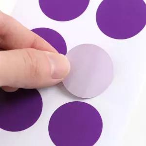 다이어리꾸미기 일기꾸미기 컬러 원형 스티커 60매세트 퍼플 30mm