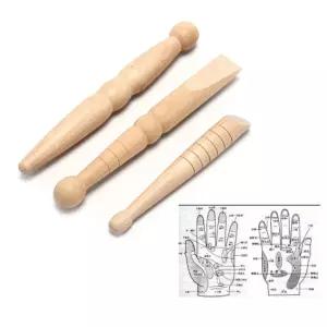나무 손 지압봉 지압기 안마 마사지 봉 스틱 발 바닥 PvJ4+5UqK