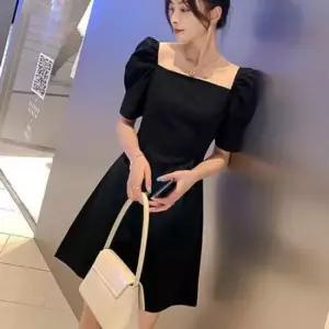 [옷은날개] 미니 스런 원피스 벌룬소매 퍼프 블랙 파티패션