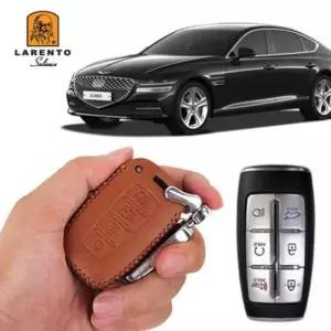 스마트키케이스 6버튼 키케이스 자동차 키커버 천연가죽 제네시스G80