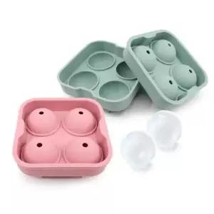 홈카페 KP 실리콘 원형 아이스볼(4구)색상랜덤 원형얼음틀