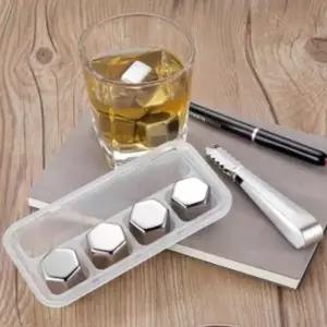 메탈얼음 안녹는얼음아이스큐브4p세트(집게)스텐얼음