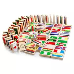 창의력발달 나라 국기 국명 수도까지 놀이 가능한 도미노 100여개