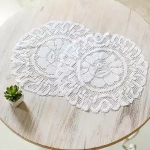 레이스식탁보 플라워 식탁 매트 레이스 보 2p