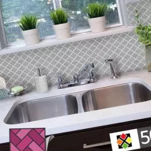 타일시트 타일스티커 회색다마스크 시트타일 벽지 데코타일 509 포인트타일 스티커타일 E1W8B361B8