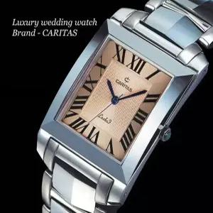 카리타스 고품격 텅스텐 사각 로마자 다이얼 남성 선물 명품 예물 고급 메탈 손목 시계 / C150RM