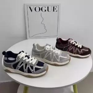 키체샵 여자 가을 리얼 통굽 가죽 운동화 메쉬 통기성 러닝화 트렌드 HO3