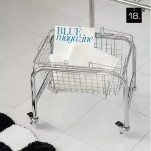 이동식바스켓 스텐 미니 인테리어 소품바구니 이동식 트롤리 바스켓
