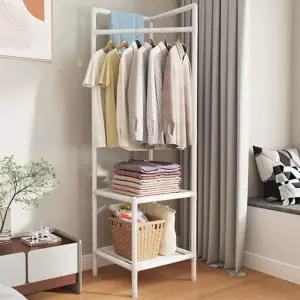 (힘찬)코너 행거 모서리 드레스룸 경량 플라스틱 옷장옷 수납 튼튼한 스탠드 걸이 선반 미니 고정식