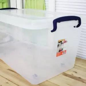 리빙박스바퀴 리빙박스 투명수납함 투명정리박스 대용량리빙박스 75L