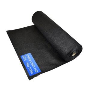 로세펀 블랙 쉐이드 천 - 6피트 x 100피트 60% 정원 온실 파티오 캐노피에 이상적임 야외 윈드스크린 커버 패브릭 롤에 선블록 타프 네팅 메쉬 포함