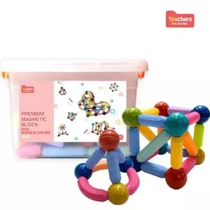 (힘찬)티처스 자석 블럭 85pcs 교구 놀이 마그네틱 블록 장난감
