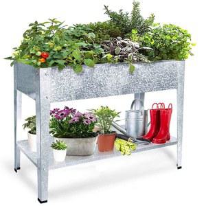 포유에 다리가 있는 야외 파티오 아파트 허브 용기 금속이 채소용 아연 도금 레이즈드 가든 베드 고가 화분 상자