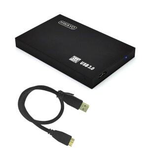 HWAYO 2.5인치 750GB 울트라 슬림 휴대용 외장 하드 드라이브 USB3.0 HDD 스토리지 PC / 데스크톱 노트북 맥북 크롬북 엑스박스 원 (블랙)