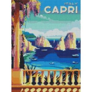 (힘찬)하모니아트 보석십자수 30x40 카프리 섬십자수 비즈 큐빅 세트 공예 벽걸이 액자 집콕취미