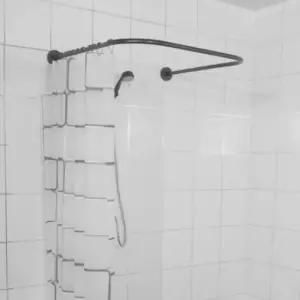 ㄱ자 키밍 욕실 샤워커튼봉 ㄷ자 코너 곡선봉 블랙 80cm