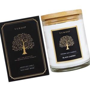 [2개구성] 베르도 아로마 소이 캔들 향초 블랙 체리 190g 학교 교실 학원 관공서 KWB772F4