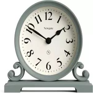 NEWGATE 디비사데로 맨텔 시계 전통적인 더블 스크롤 디자인 아스파라거스 그린 책상 테이블 상판 선반