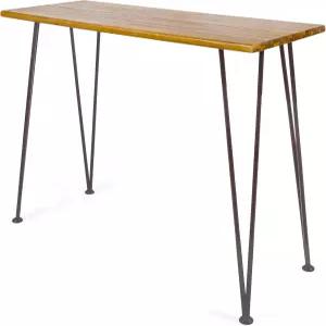 크리스토퍼 나이트 홈 데날리 우트도어 인더스트리얼 아카시아 우드 바 테이블(철골 프레임 티크