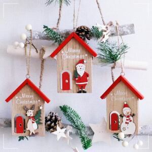 [2개구성] 산타 눈사람 루돌프 나무 데코 홈 성탄 집 만들기 현관문 면 장식 크리스마스 파티 품 QWB75019