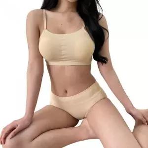 끈조절 심리스 노와이어브라 브라렛 누드 스포츠 수면 (9796336A)