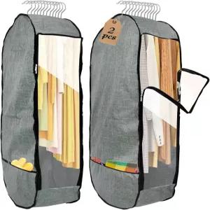 옷을 걸 수 있는 2PCS 50인치 의류 가방 옷장 보관용 차케라 대형 통기성 더블 지퍼가 달린 드레스