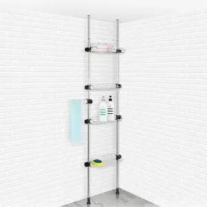 화장실정리 H-기둥식욕실선반 400 4단 수납 거치대 화장실용품