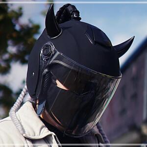 [2개구성] 삼에스주 블랙 악세사리 헬멧 악마뿔 삼에스 용품 오토바이 장식 스티커 드레드락 LW7CF5CA